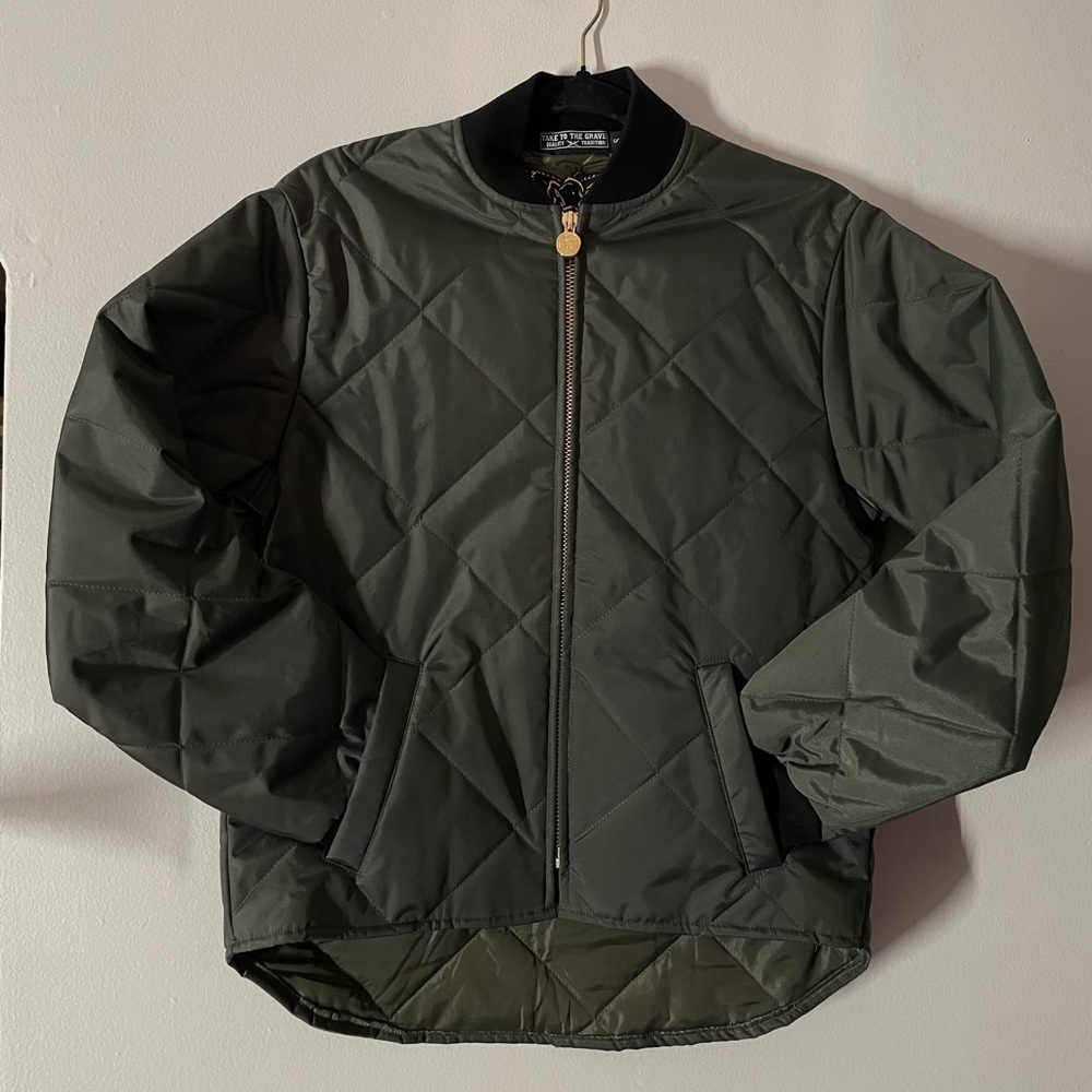 Men's Quilted Green Bomber Jacket